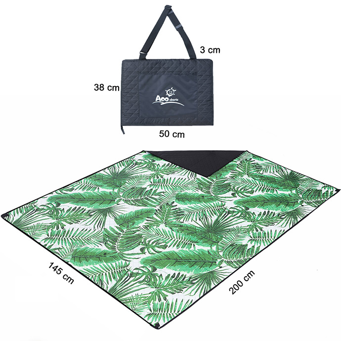 Ultrasonic Pattern Zip Up Shoulder Picnic Blanket